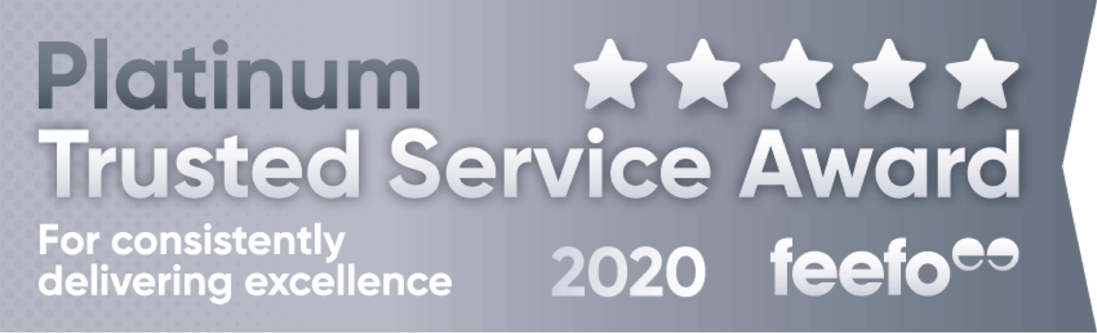 Platinum Trusted Service Award 2020 feefo award logo