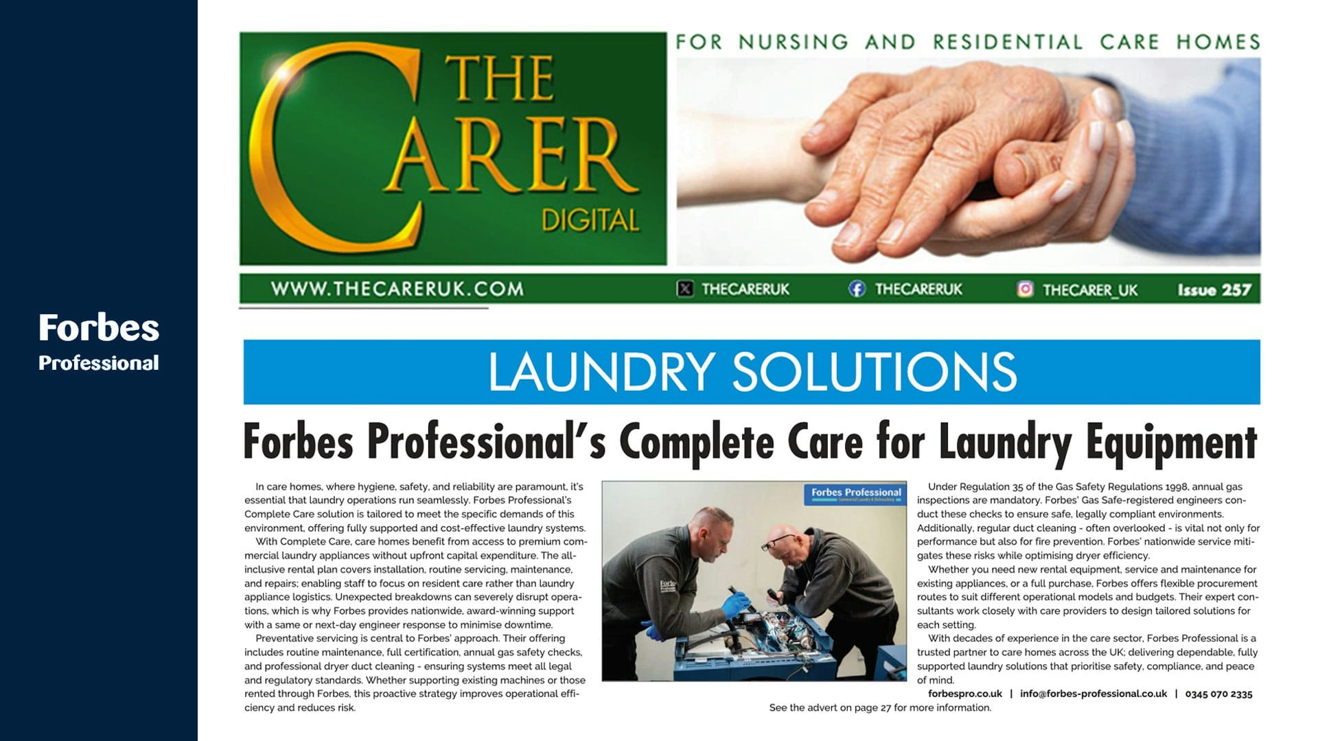 Trusted Laundry Solutions: Our Feature in The Carer Trusted Laundry Solutions: Our Feature in The Carer